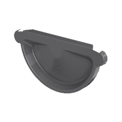 ТН МВС 125/90 мм, заглушка желоба универсальная, графитово-серый, шт. 10296