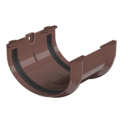 ТН ОПТИМА соединитель желоба (D120/80), коричневый, шт 10413